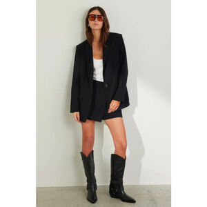 Open Edit Black Blazer Womens Size Medium Rayon Lined Single Button NWOT